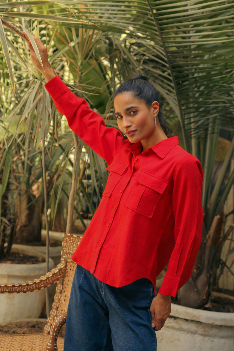 Women’s Linen Cotton Shirt Shirts Solid Linen Shirt