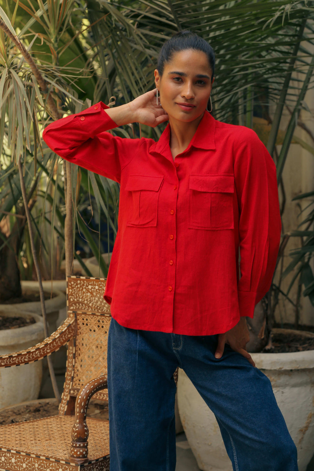 Women’s Linen Cotton Shirt Shirts Solid Linen Shirt