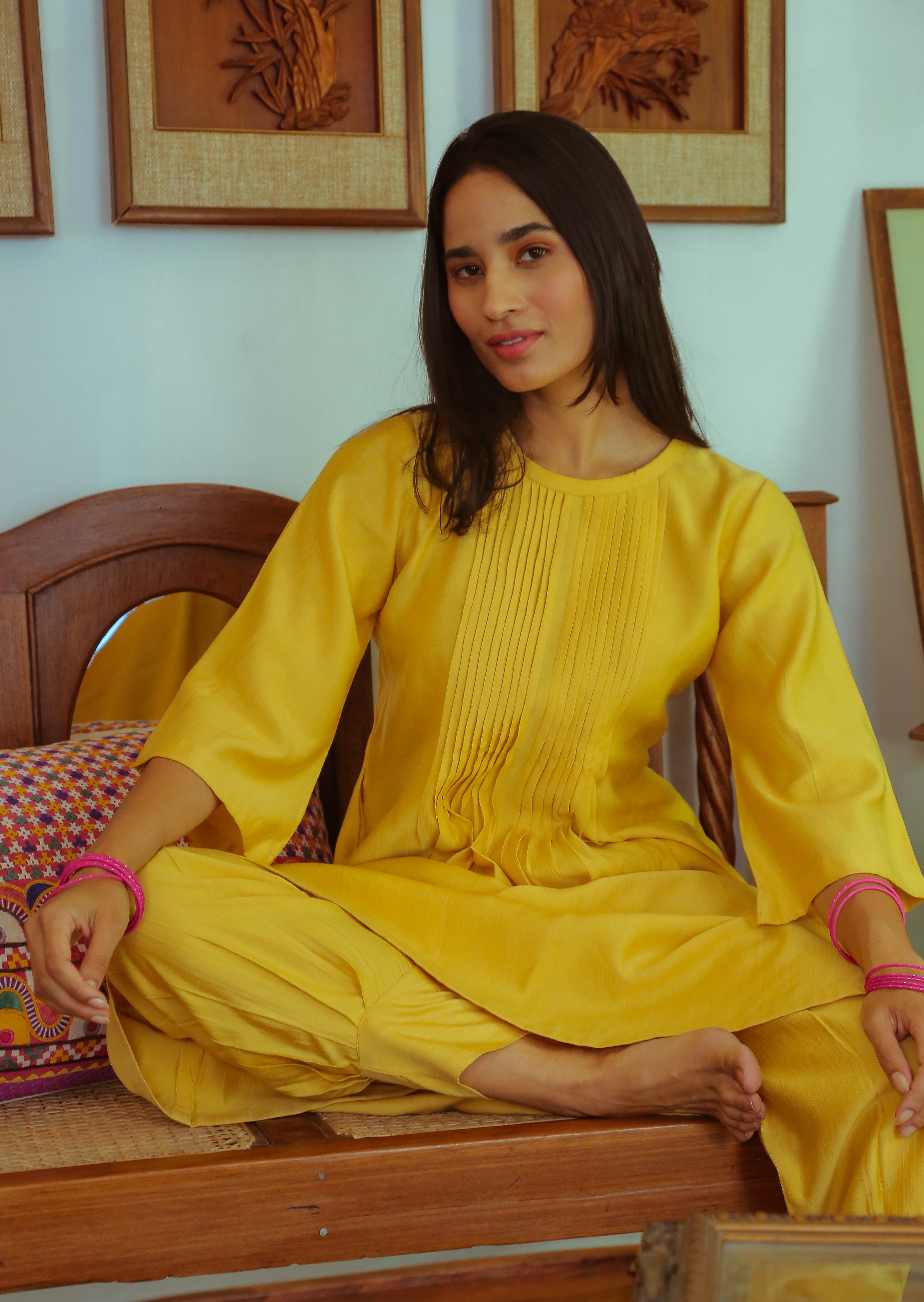 Women’s Golden Yellow Co-Ord Set Co-Ord Set Long Co-Ord Set