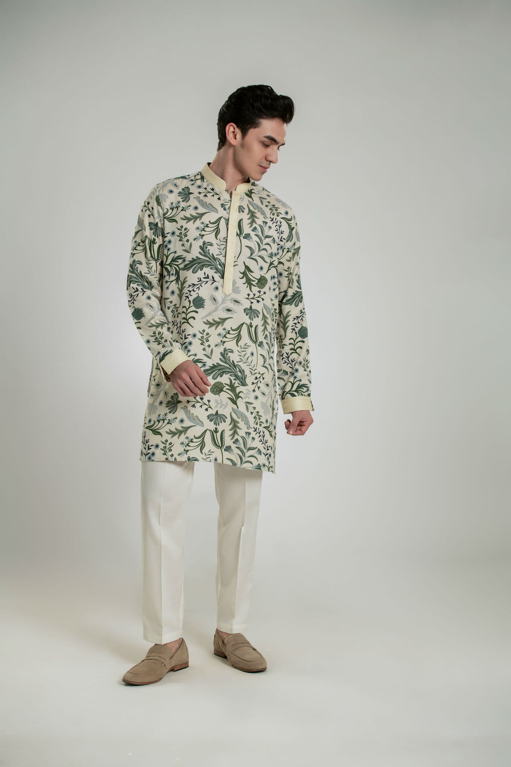Leaf Design Kurta Pant Set