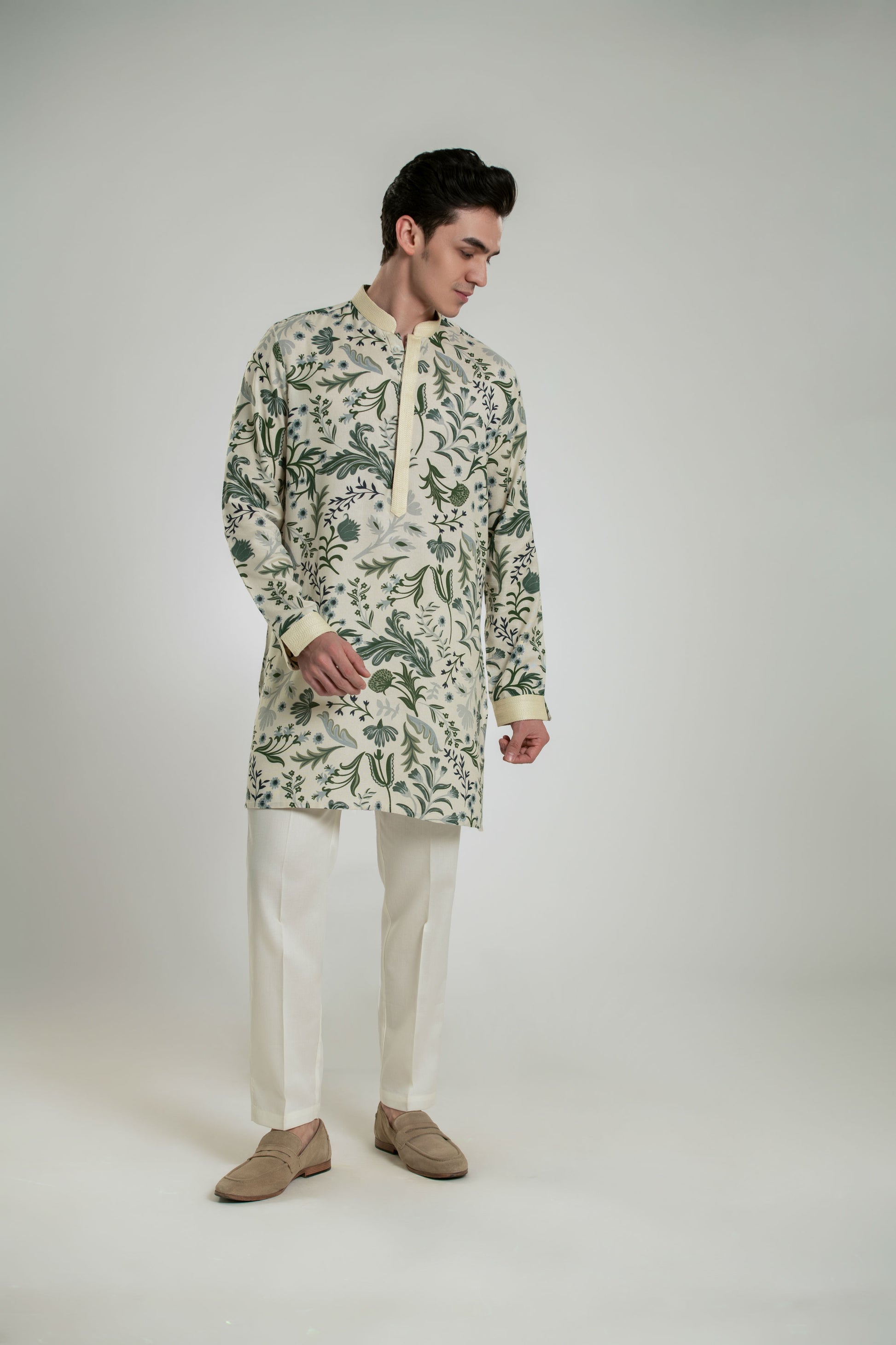 Leaf Design Kurta Pant Set