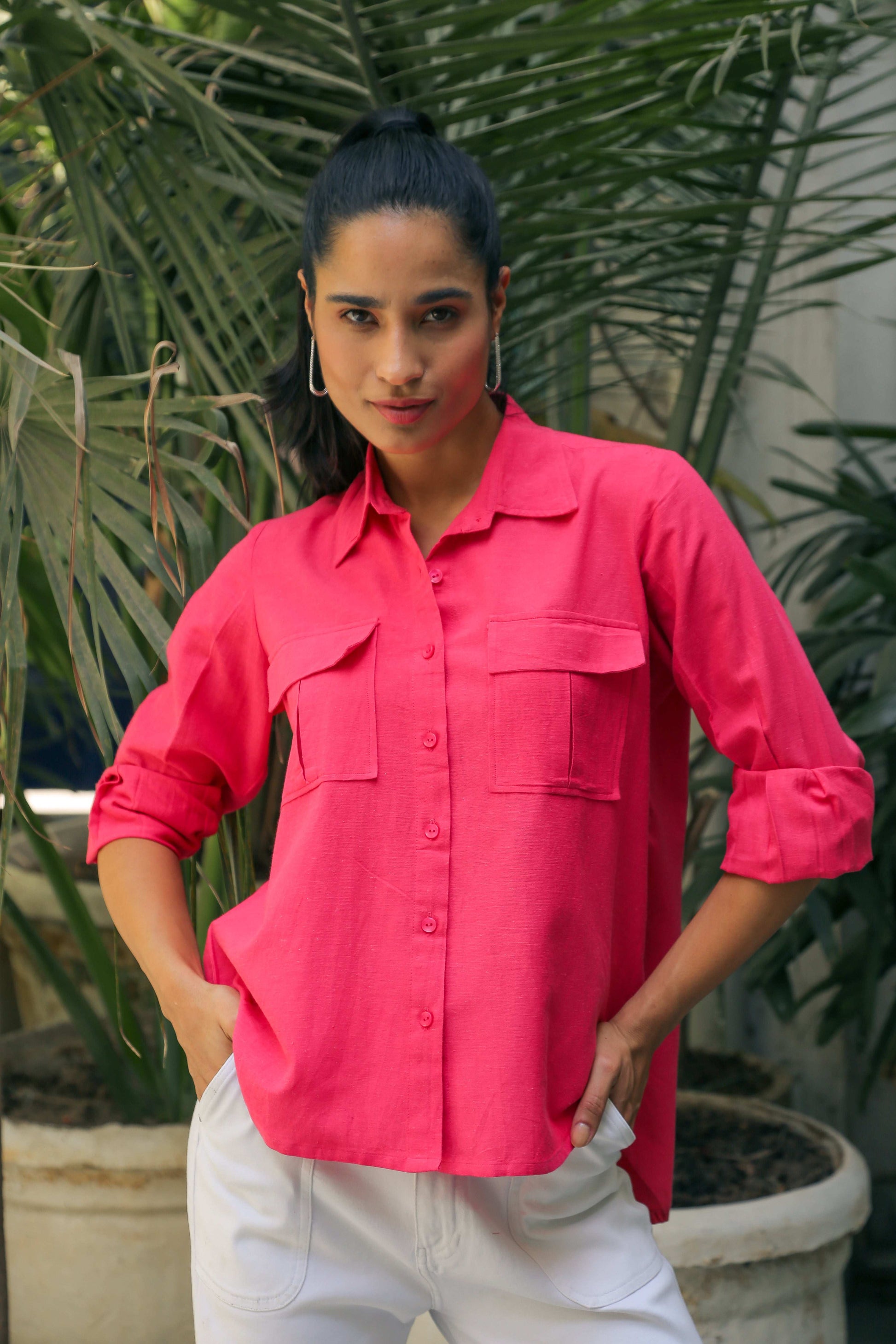 Women’s Linen Cotton Shirt Shirts Solid Linen Shirt