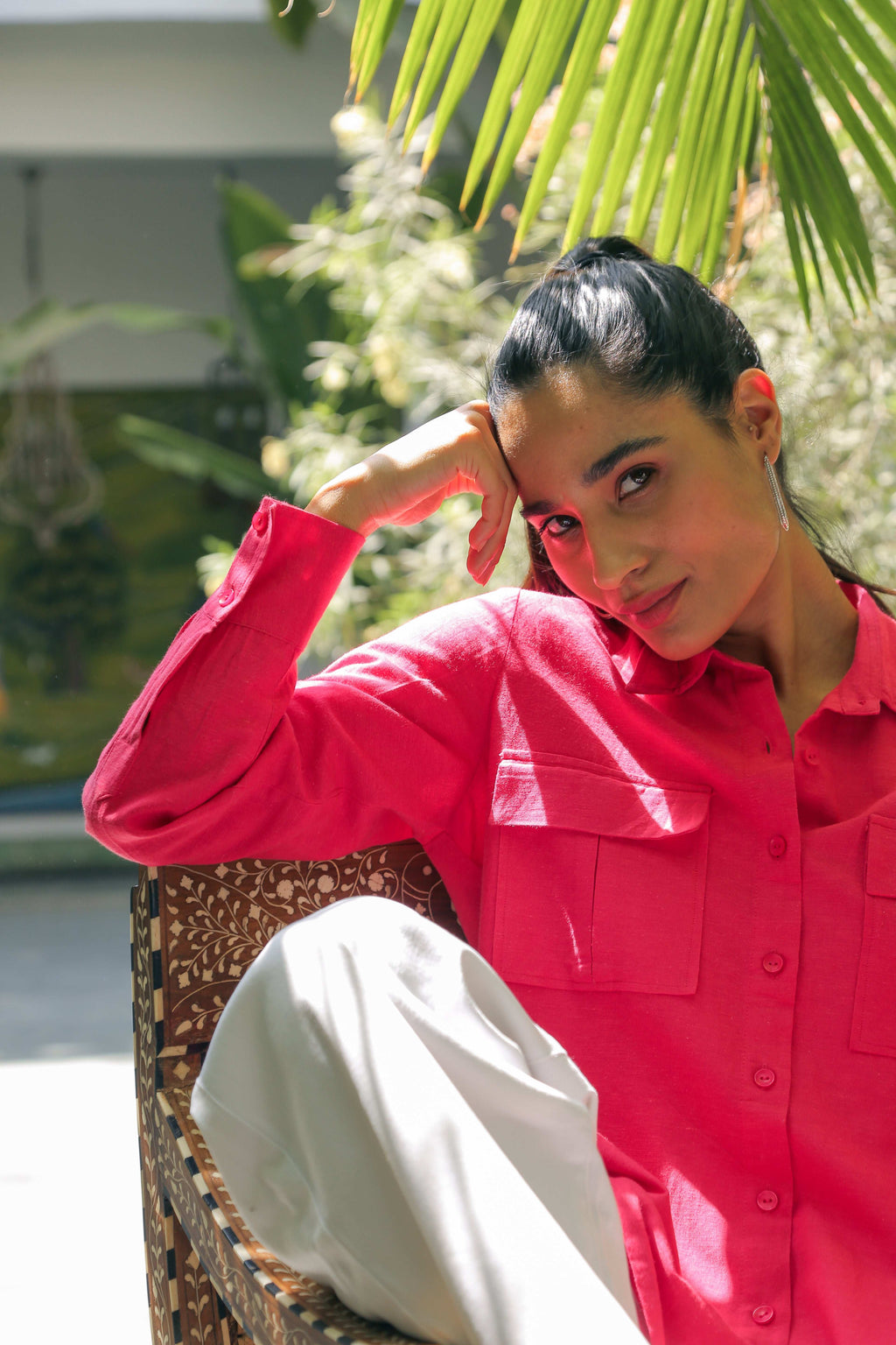 Women’s Linen Cotton Shirt Shirts Solid Linen Shirt