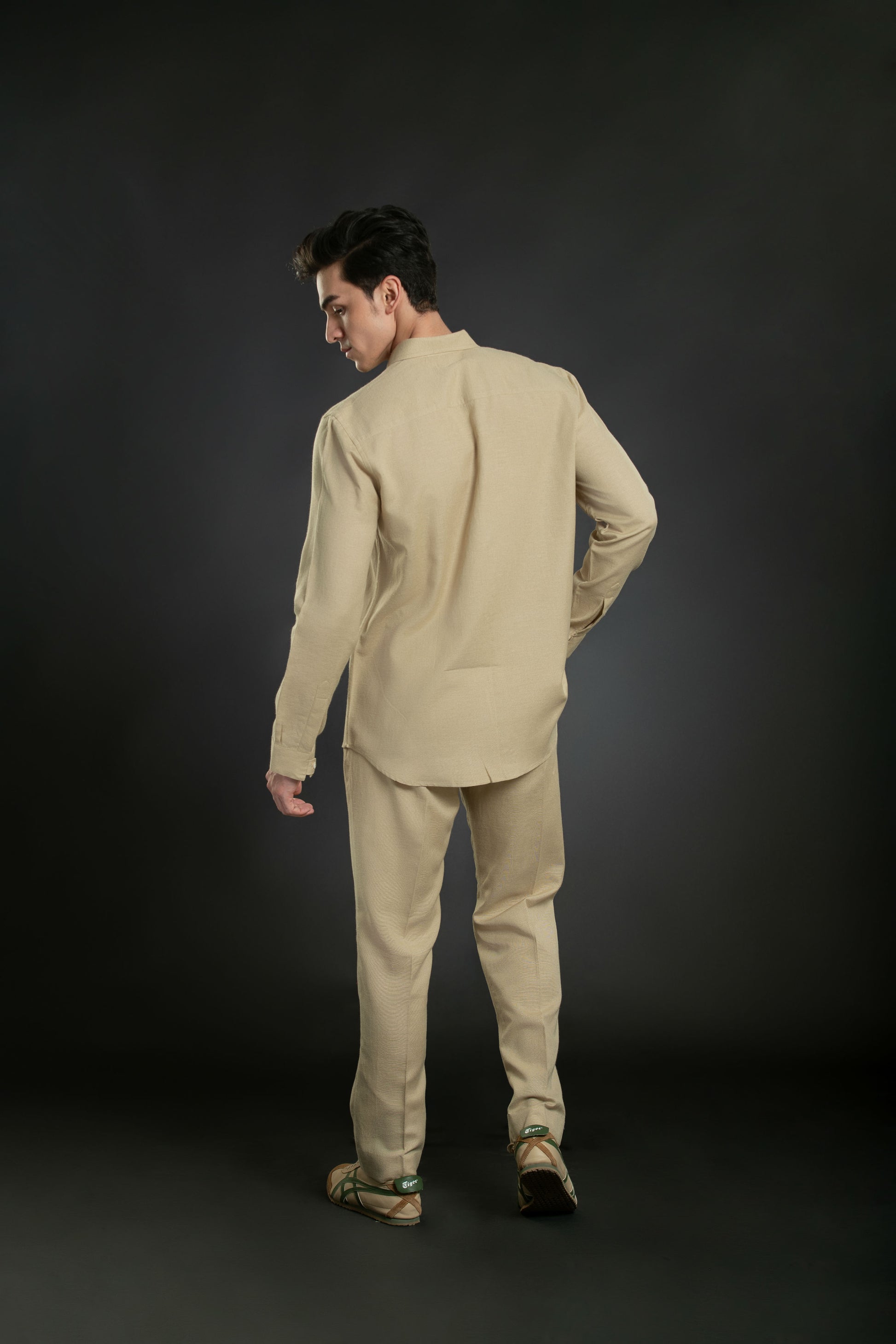 Linen Beige mens Co-ord set 