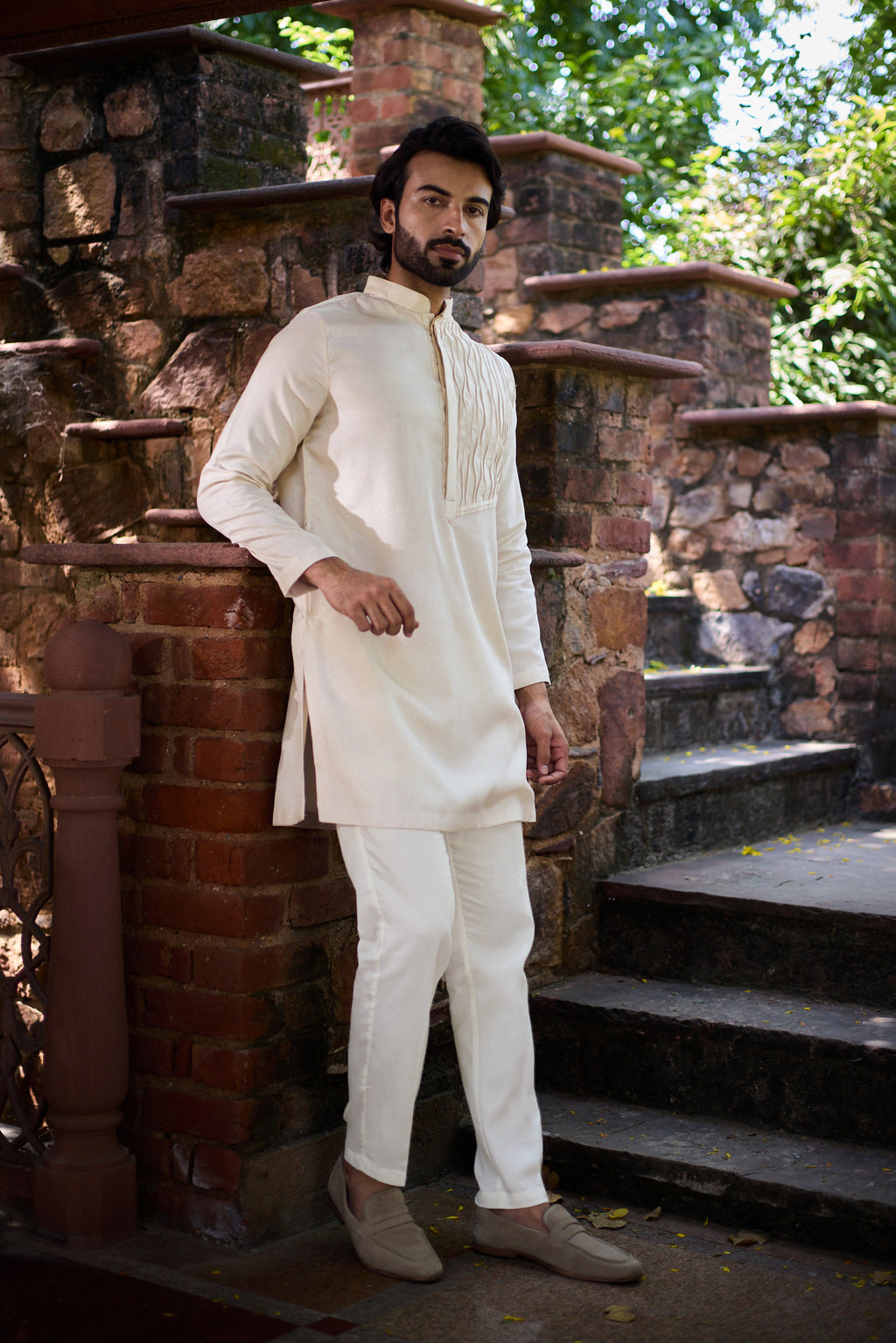 Mandarin collar Mens Kurta