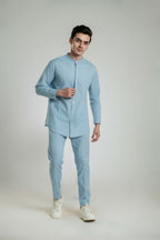 Men's Mandarin Collar Shirt Linen Co-Ord Co-Ord Set