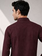 Maroon Short Kurta - Collar Detail