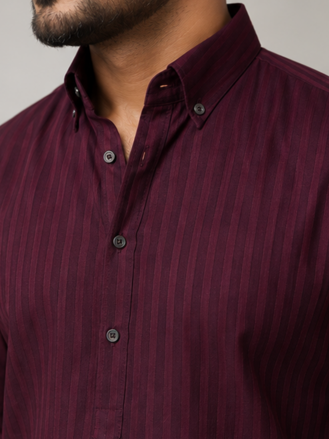 Maroon Short Kurta button placket 
