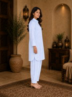 Mid Length - Blue Women Pathani Set