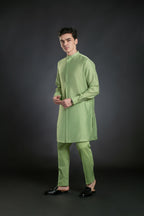 Men's Front Pleat Mid-length Kurta Pant set Kurta Pant Set