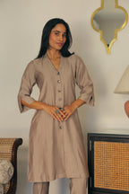 Women’s Greyish Brown Co-Ord Set Co-Ord Set Long Co-Ord Set