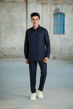 Styled Point Collar Linen Lounge Coord Set Co-Ord Set