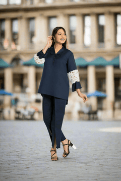 Women's Crochet Sleeve Short coord set