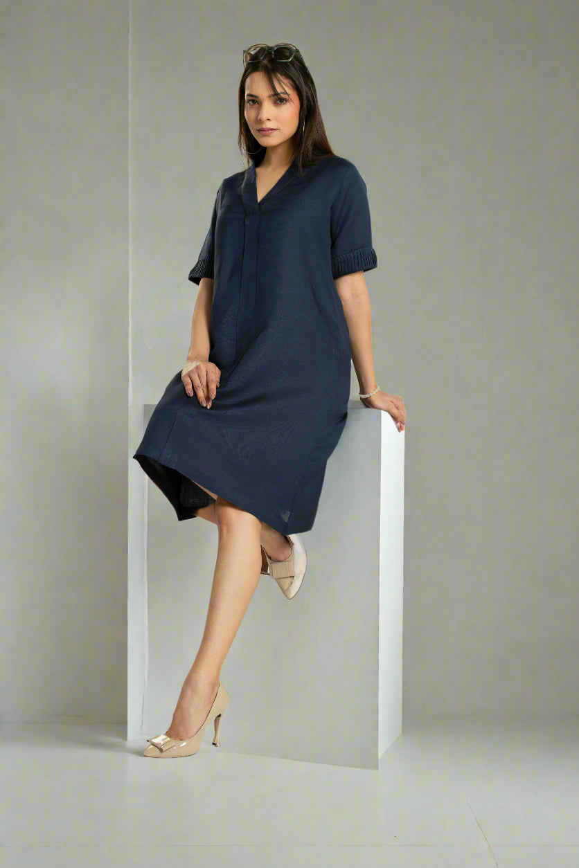 Navy blue women dress