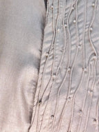 Nayaab - Beige Wave Pleats Mandarin collar Men's Kurta Set