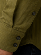 Olive Green Kurta Buttoned sleeve cuff detail