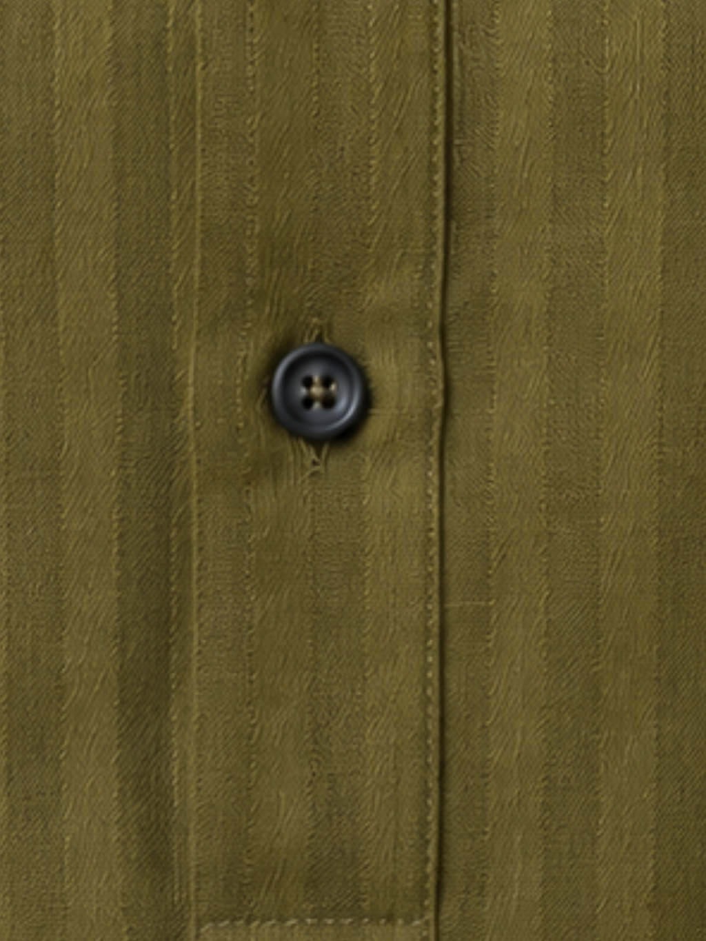 Olive green short kurta fabric & button detail.