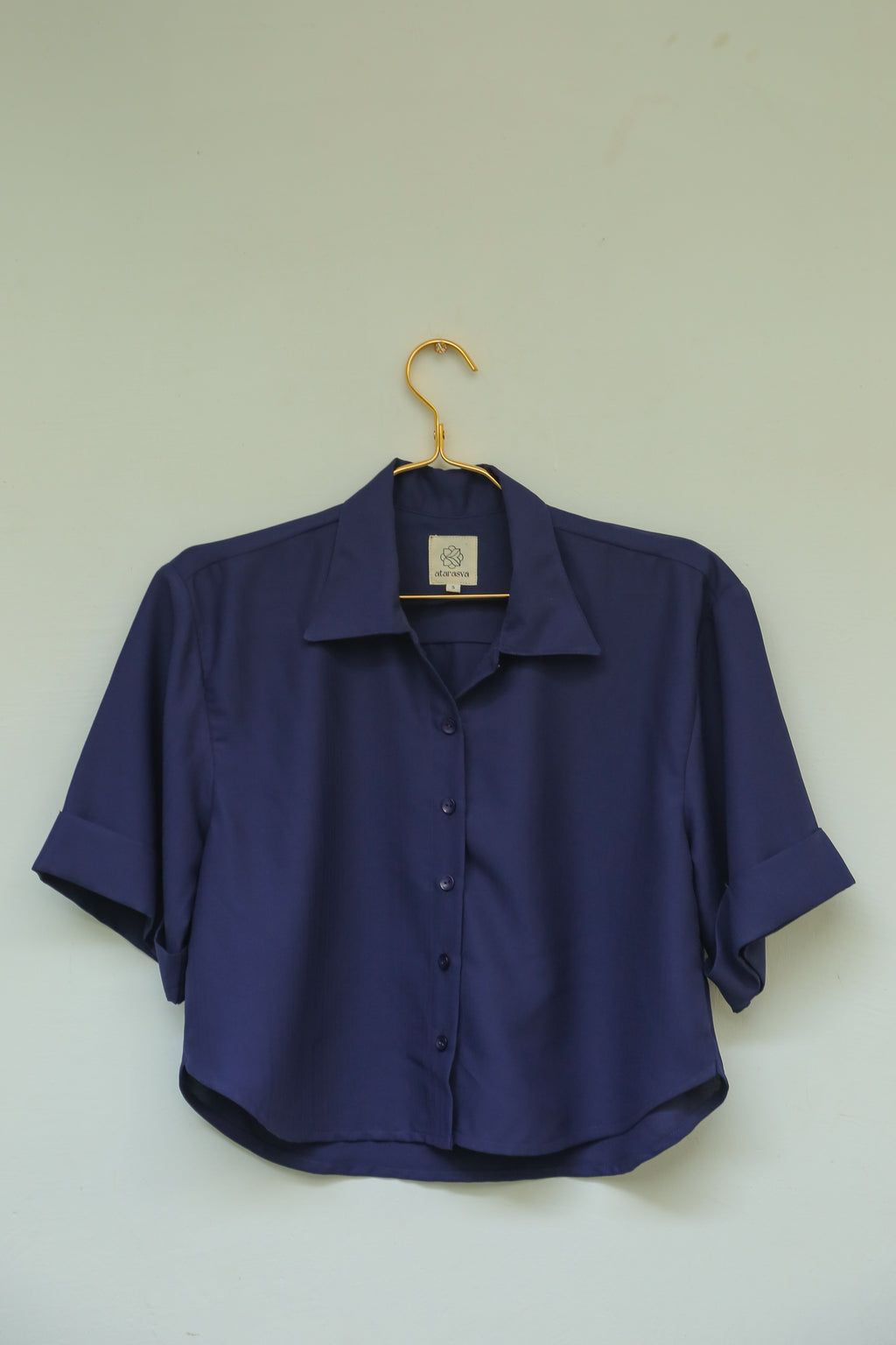 Women’s Deep Blue Crop Shirt