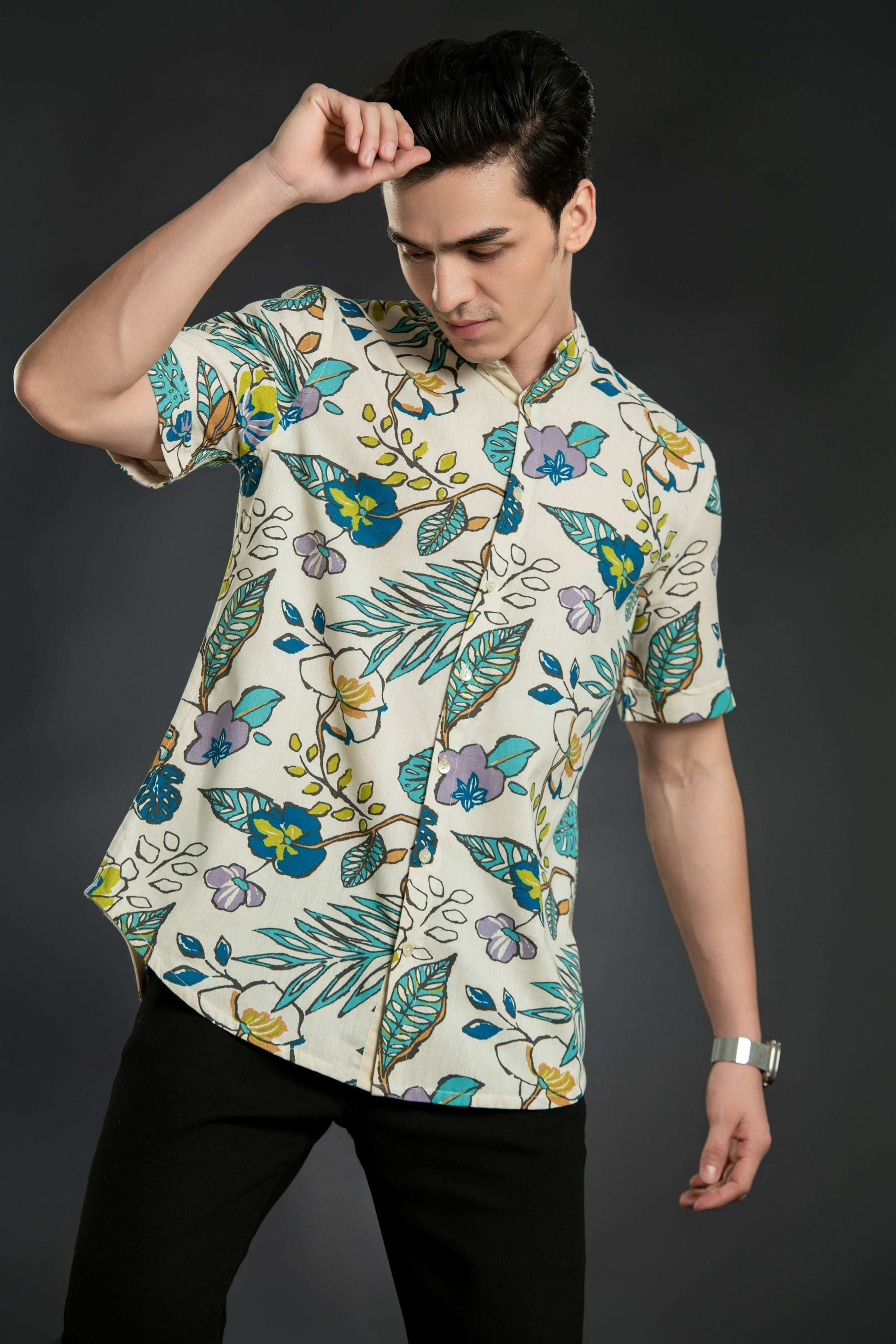 Contemporary Floral Shirt Casual Shirt