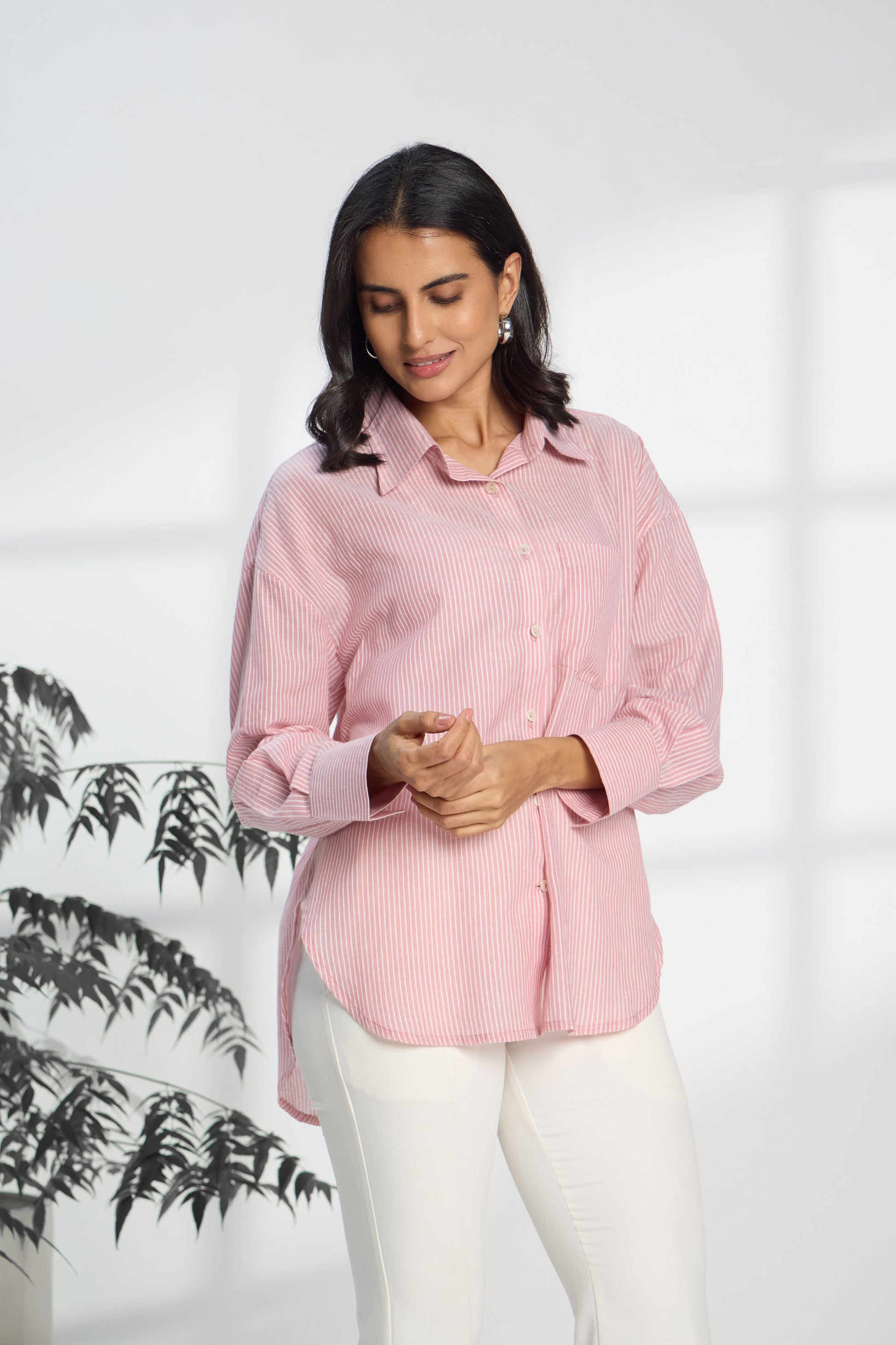 Pink Stripe Shirt for Women