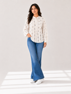 Pleated Printed Women Top