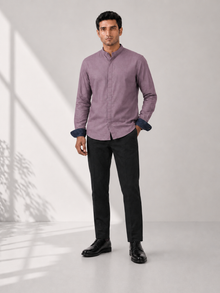 Cotton Dobby Shirt - Dusky Orchid