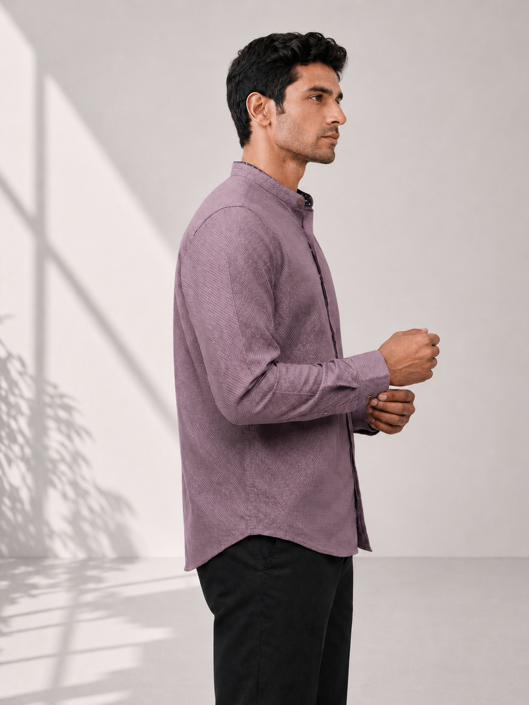 Purple Textured Shirt for Men