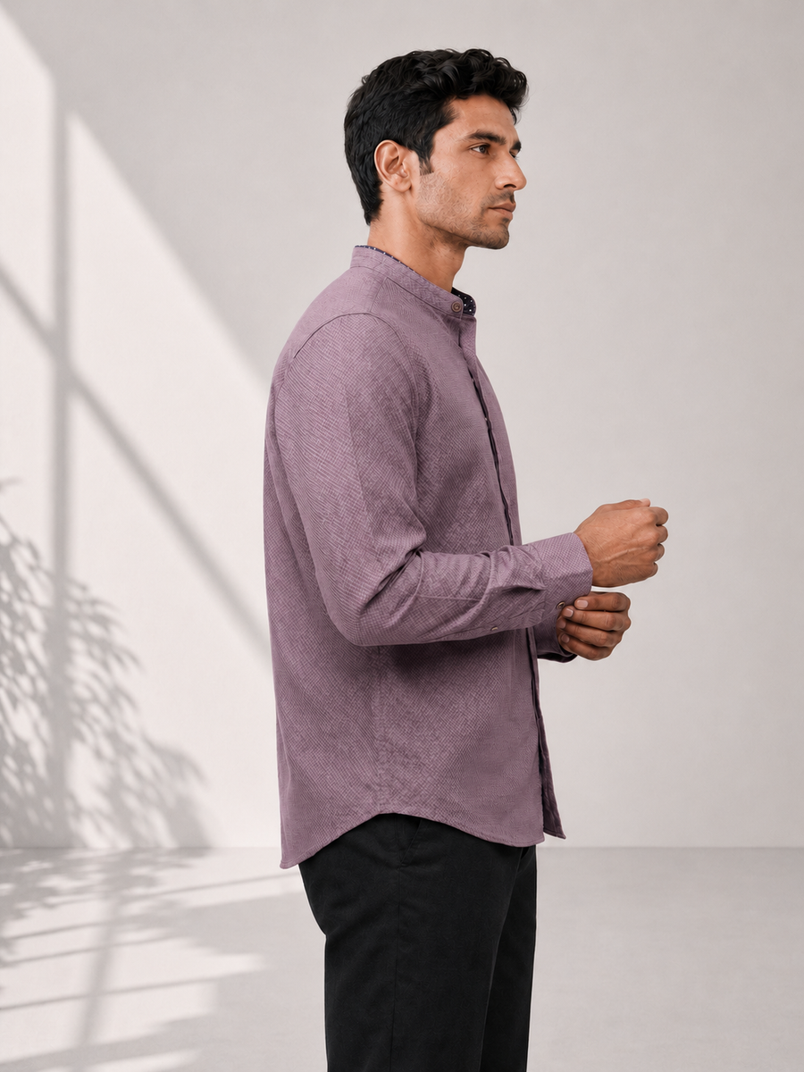 Purple Textured Shirt for Men