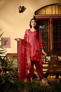Qurat - Embroidery & Temple Pitta work Women's Co-ord Set Atarasva