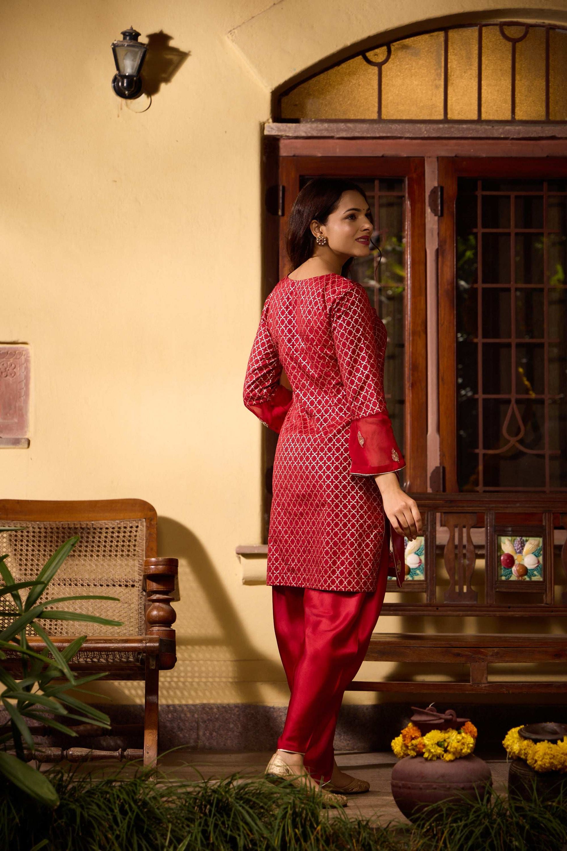 Qurat - Embroidery & Temple Pitta work Women's Co-ord Set Atarasva