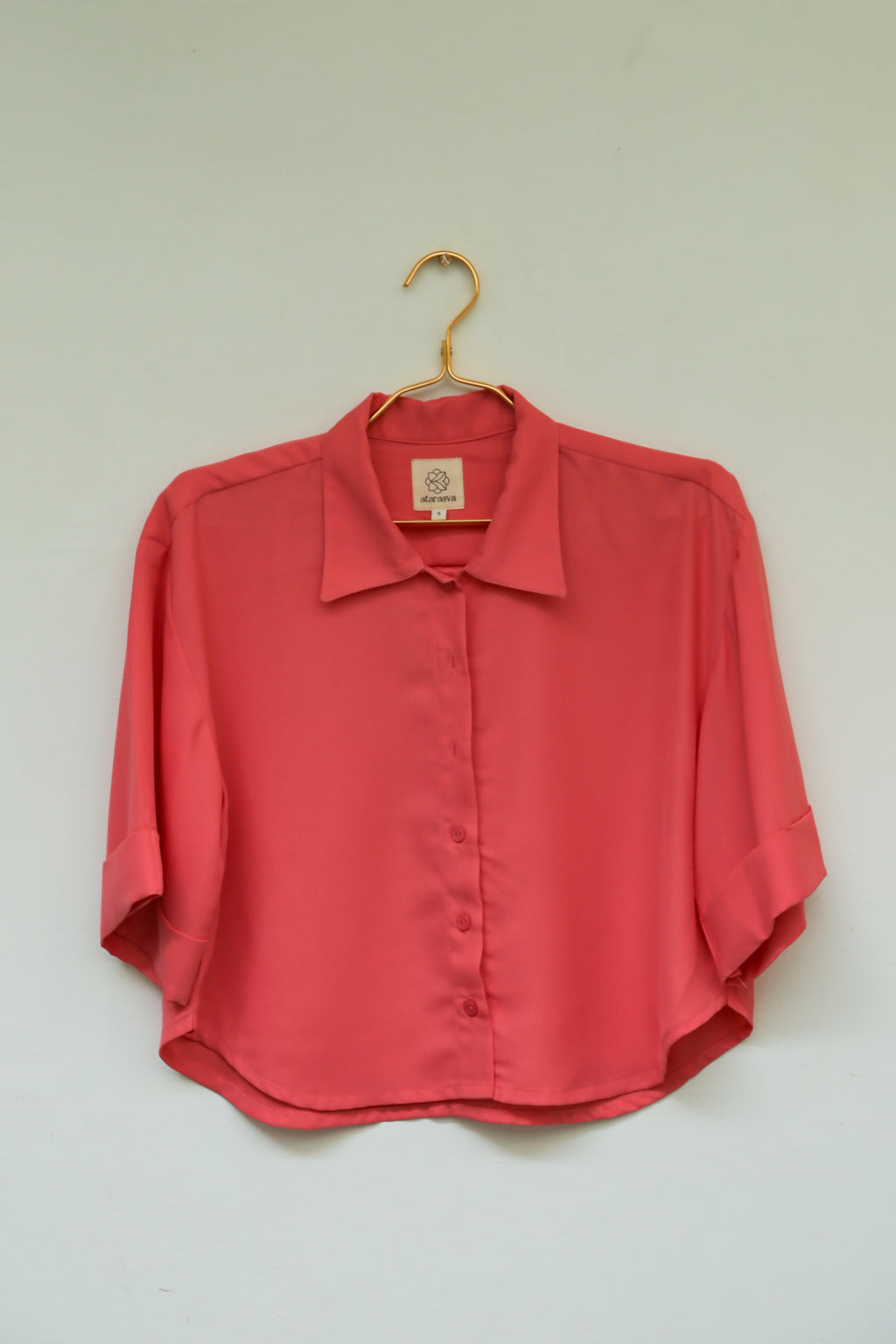 Women’s Rose Pink Crop Shirt