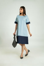 Women's Colour Blocked Dress Midi Dress