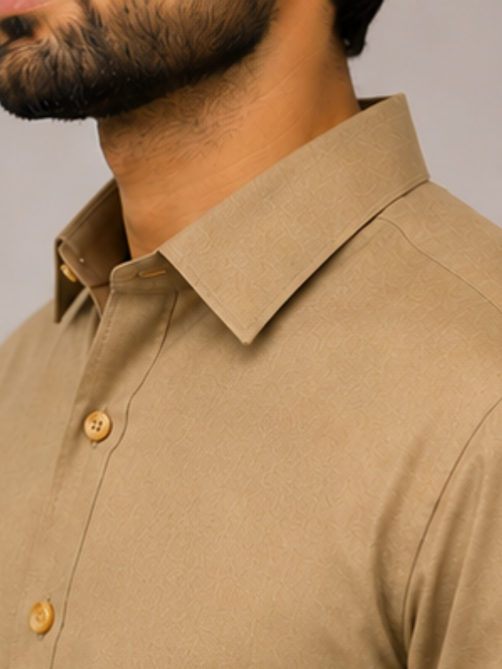 Shirt Collar Designer Beige Pathani