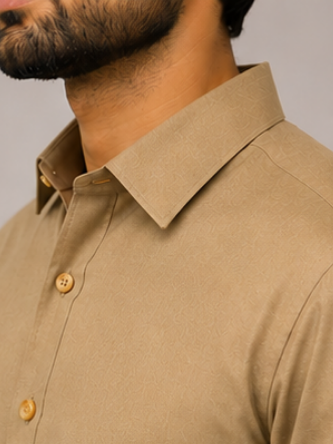 Shirt Collar Designer Beige Pathani