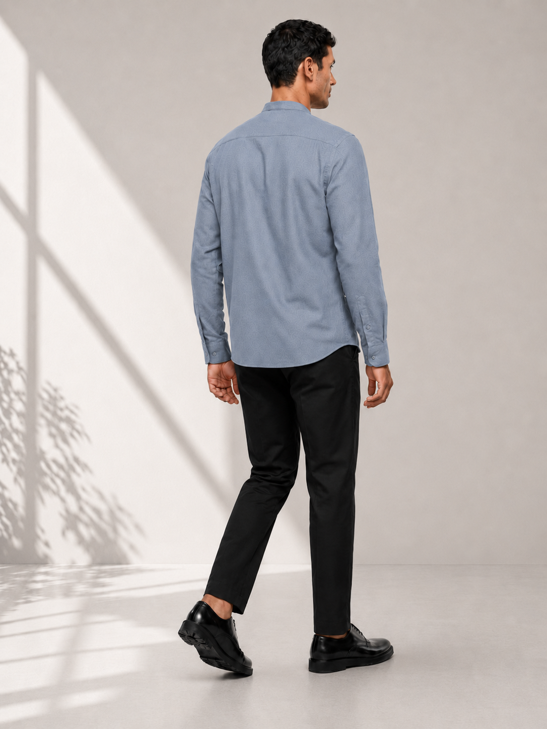 Tailored Fit Blue Texture Shirt