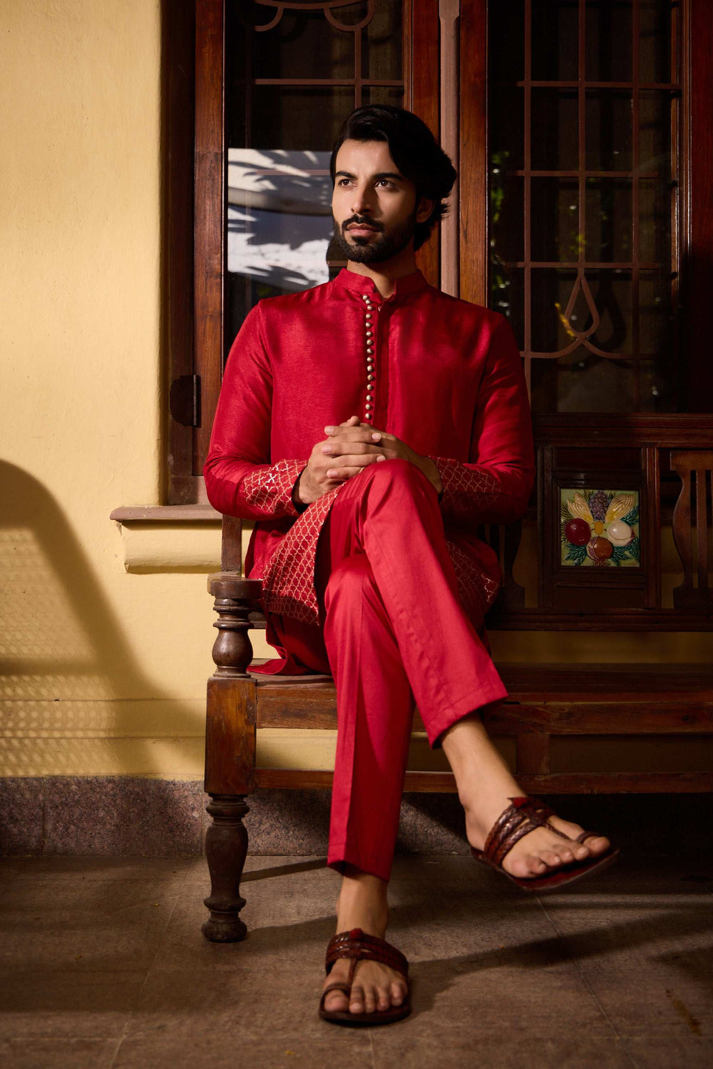 Kaynaat & Qurat - Temple with Tulip Salwar Man Women Set Twinning Statement