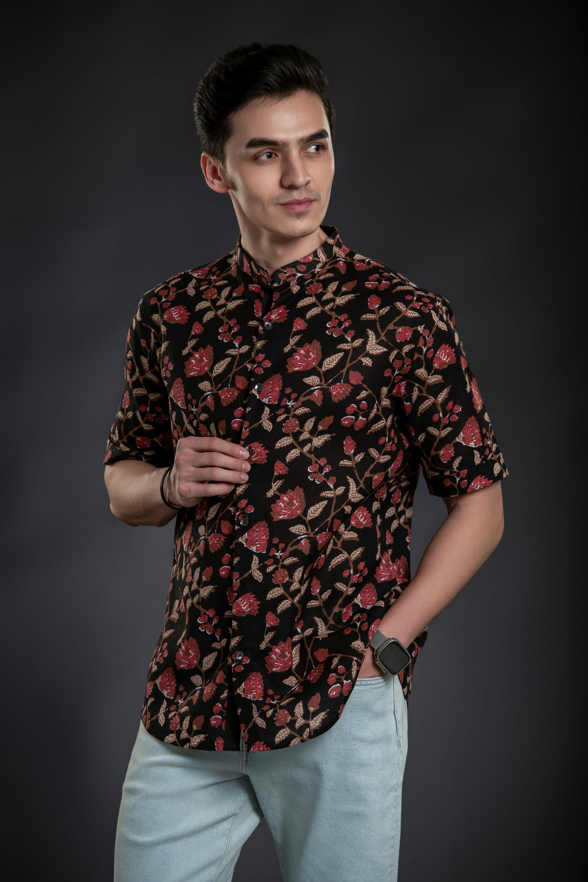 Traditional floral shirt for men 