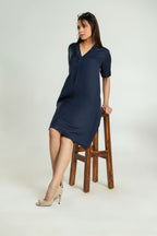 Women's A-Line Pleated Dress Midi Dress