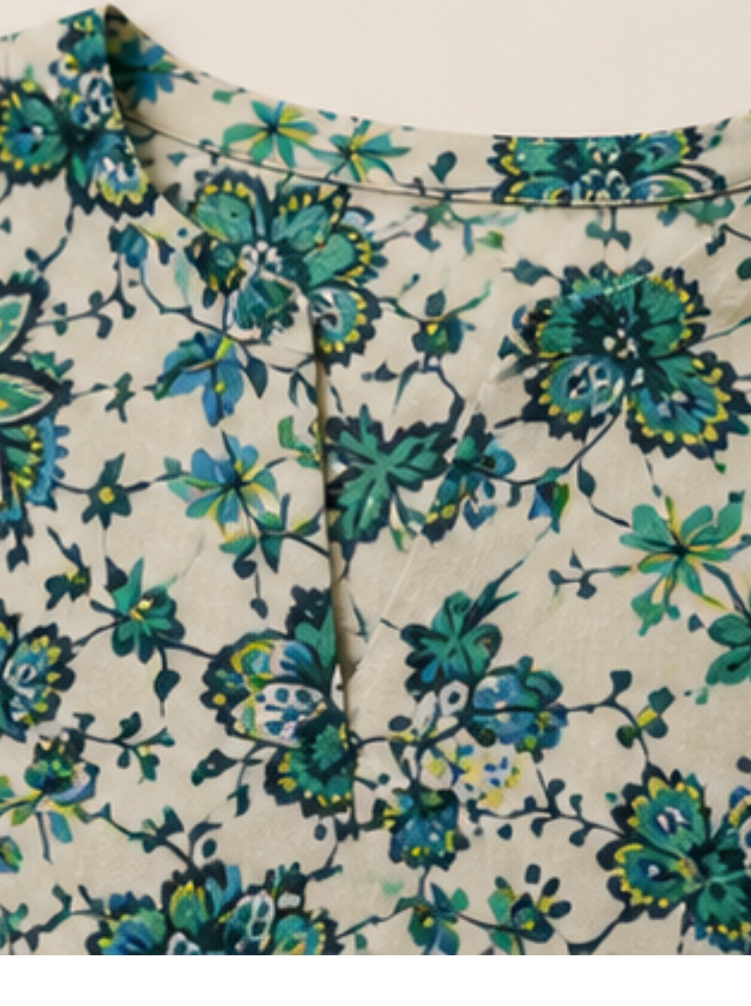V Neckline Floral Printed Top