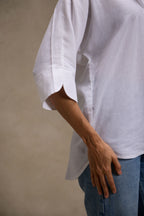 Vanilla White - Linen Dolman Sleeve Shirt for Women Women's Shirt Women's Shirt