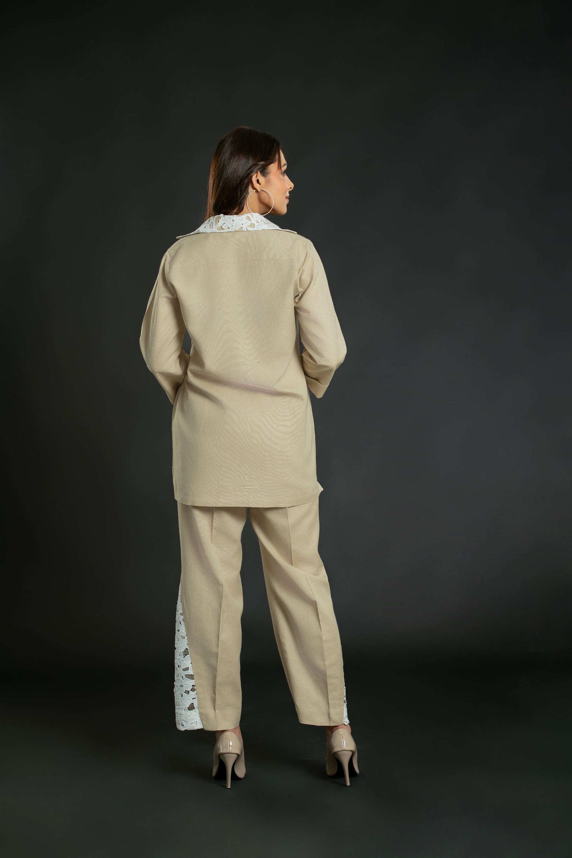 White Crochet Collar Co-ord