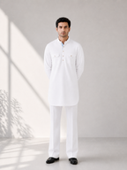 White Fusion Pathani Set for Men