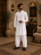 White Pathani Set for Men