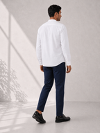 White textured Shirt for men - Back View