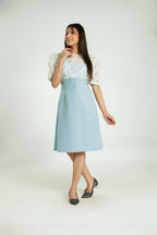 Women's Crochet Linen Dress Midi Dress