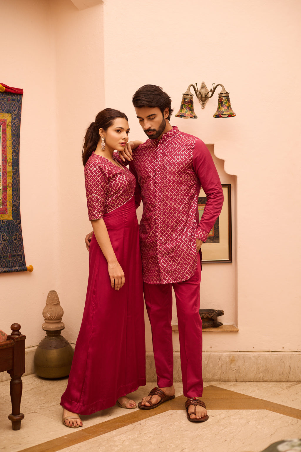 Nuraz & Nura - Festive Occasions Silk Men Women Twin Set