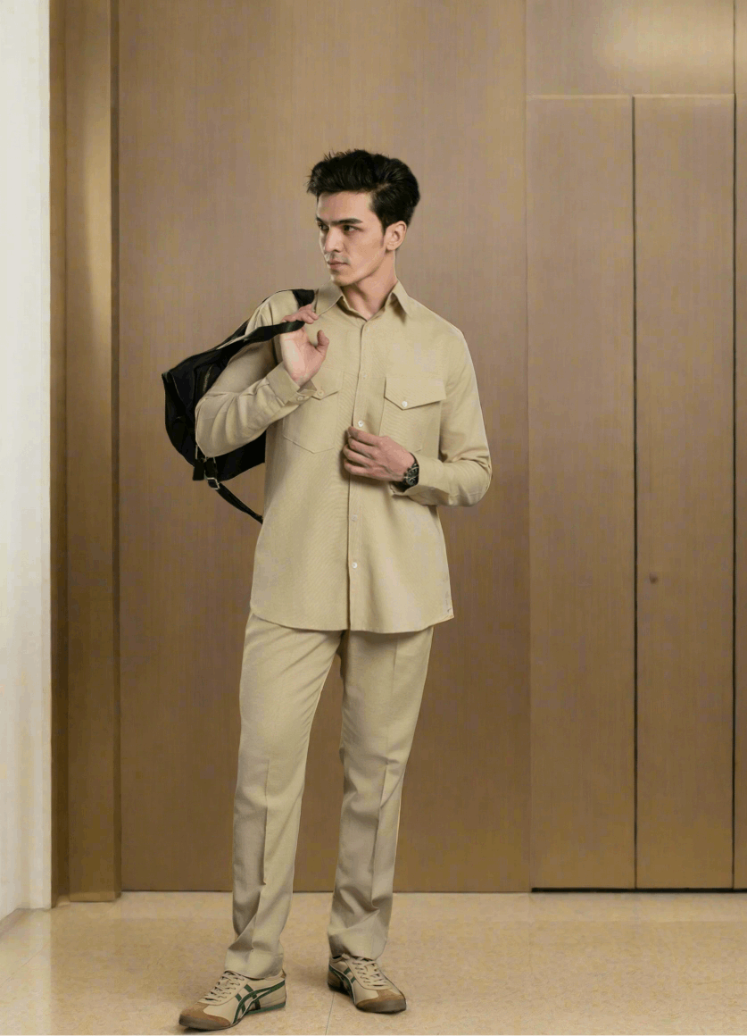 Men's Flap Pocket Linen Co-Ord Co-Ord Set