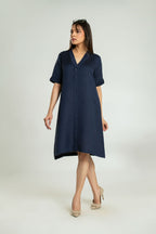 Women's A-Line Pleated Dress Midi Dress