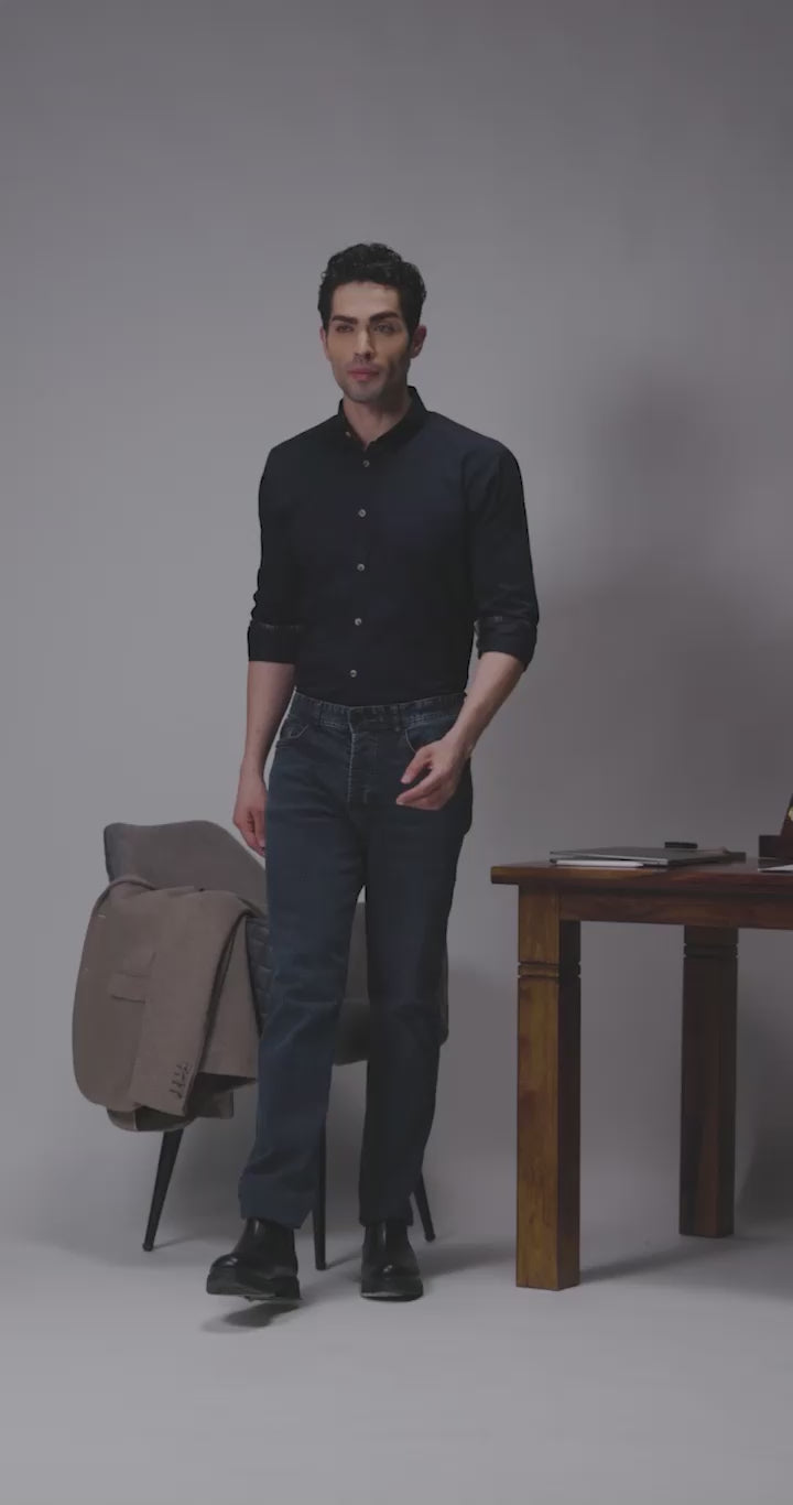 French Navy - Premium Cotton Formal Shirt for Men Men's Shirt Men's Shirt