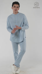Men's Mandarin Collar Shirt Linen Co-Ord Co-Ord Set